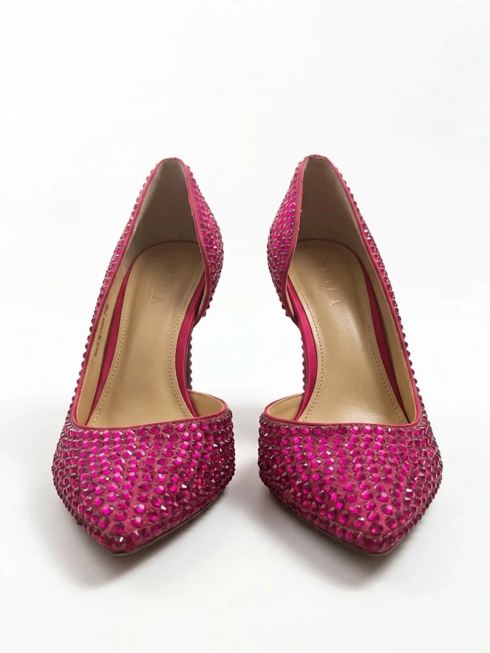Betsey Johnson Hazil Hot Pink Rhinestone Crystal Heels Pumps 7